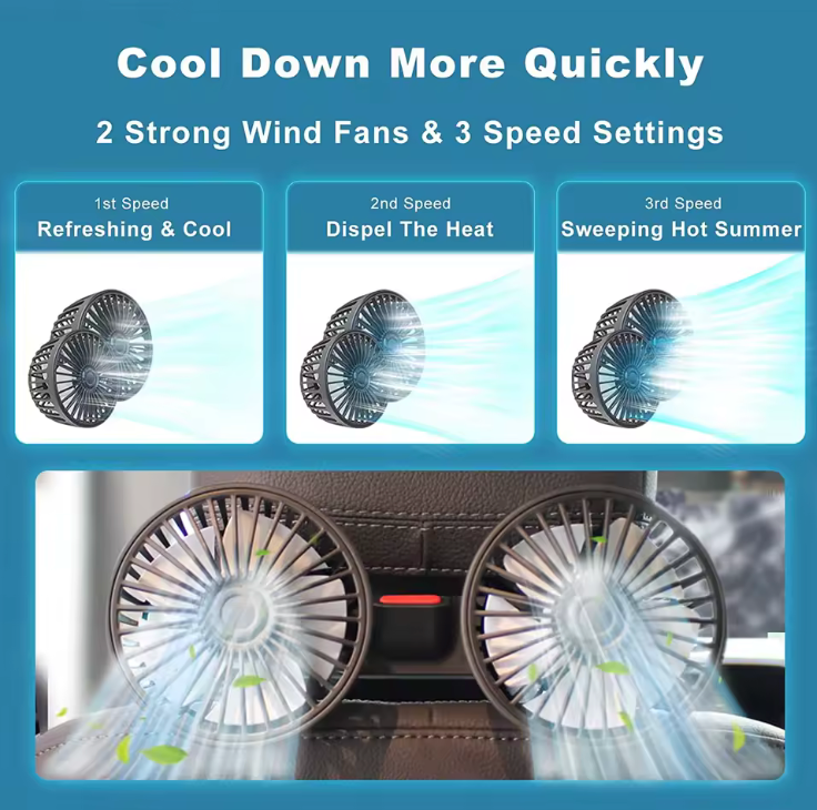 Dual Head Car Cooling Fan