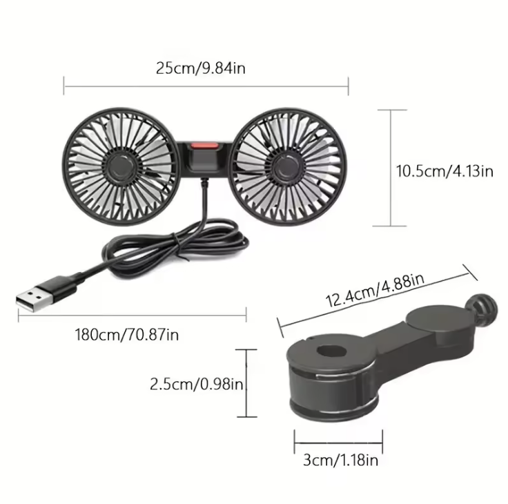 Dual Head Car Cooling Fan